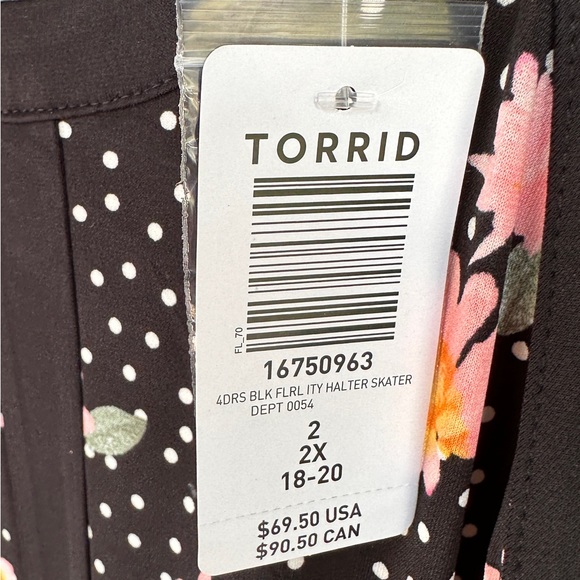 Torrid 2X floral halter top dress. New With Tag. - Picture 6 of 7